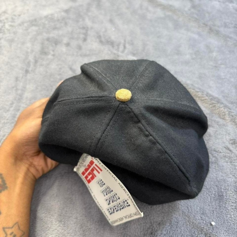 ESPN Hat One Size Black Tan Suede Brim Embroidered Snapback Vintage 90s NWT - Picture 5 of 6